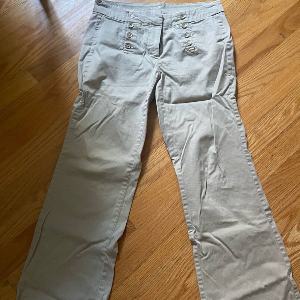 Elegant Light Khaki Wide-Leg Pants